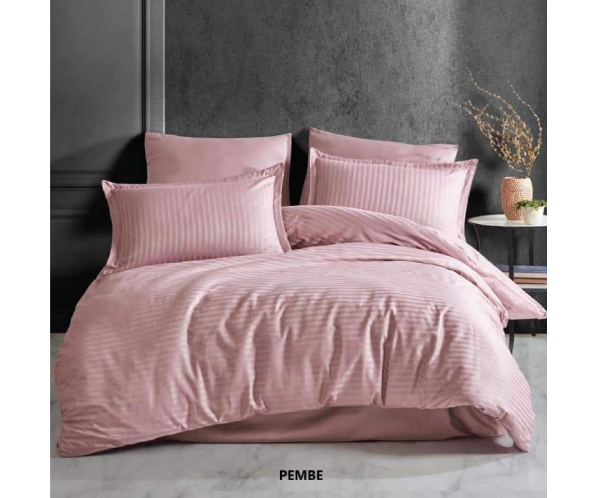 Pembe Eco Saten Nevresim Takımı